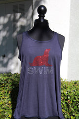 Ladie's Flowy Racerback Tank-Water