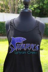 Ladie's Flowy Racerback Tank-Water