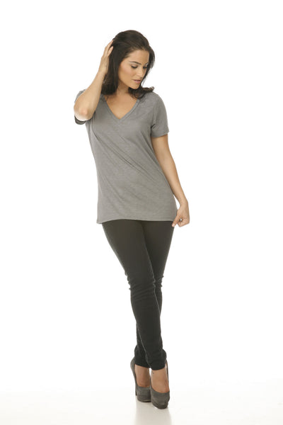 Women's Slub Jersey V Neck-grace
