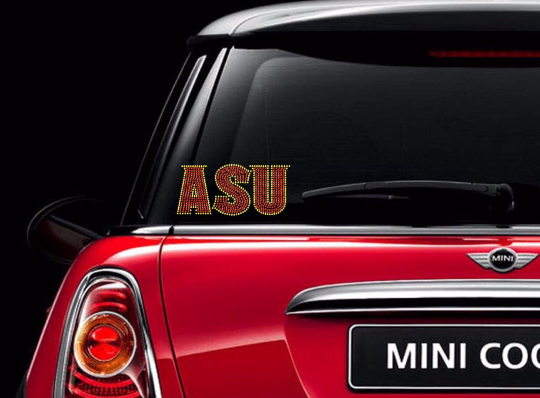 ASU Rhinestone Car Decal