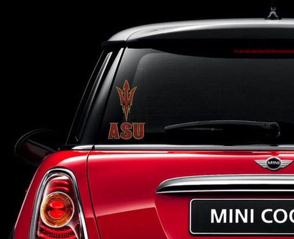 ASU Pitchfork Rhinestone Car Decal