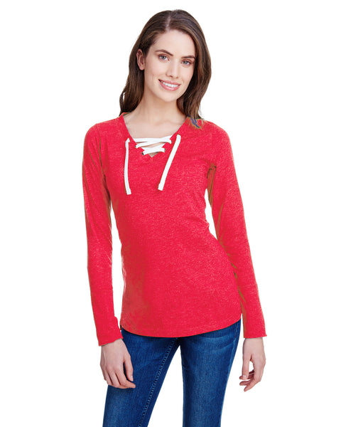 Sleeve Fine Jersey Lace-Up T-Shirt-Edisonbb