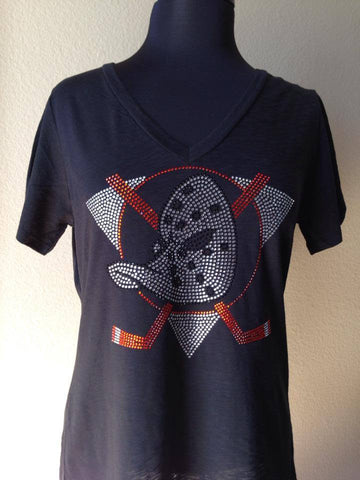 Women's Slub Jersey V Neck-ice