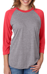 Unisex Triblend 3/4-Sleeve Raglan-smas