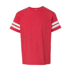 Youth Football V-Neck Fine Jersey Tee-EGA
