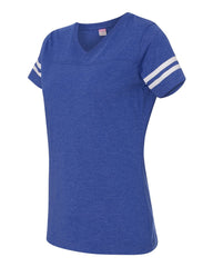 Women's Football V-Neck Fine Jersey Tee-UNH