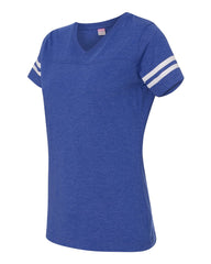 Women's Football V-Neck Fine Jersey Tee-sc