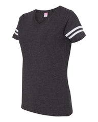 Women's Football V-Neck Fine Jersey Tee-spirit