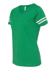 Women's Football V-Neck Fine Jersey Tee-r