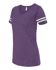 Women's Football V-Neck Fine Jersey Tee-spirit