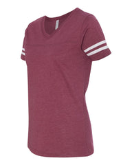 Women's Football V-Neck Fine Jersey Tee-k