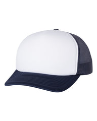 Curved Visor Foam Trucker with White Front Panel-k