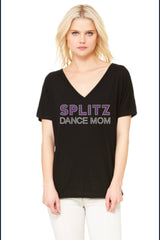 Ladies' Flowy V-Neck Drop-Sleeve Tee-SD