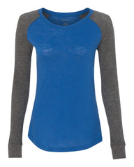 Women’s Preppy Patch Slub Long Sleeve T-Shirt-Edison