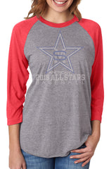 Unisex Triblend 3/4-Sleeve Raglan-smas