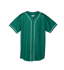 WICKING MESH BUTTON FRONT JERSEY WITH BRAID TRIM