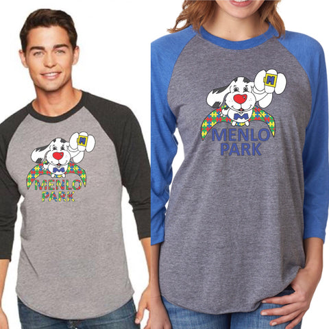 Unisex Triblend 3/4-Sleeve Raglan-menlo