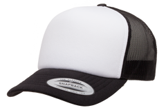 Curved Visor Foam Trucker with White Front Panel-k