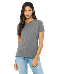 Womens Relaxed Fit Triblend Jersey Crew Neck Short sleeve-cc