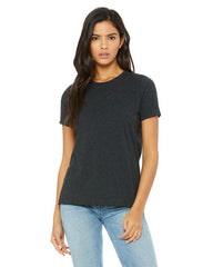 Womens Relaxed Fit Triblend Jersey Crew Neck Short sleeve-cc