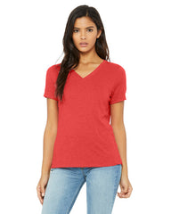 Women Relaxed Triblend V Neck Short Sleeve-UNH