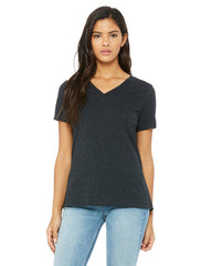Women Relaxed Triblend V Neck Short Sleeve-cc