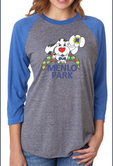 Unisex Triblend 3/4-Sleeve Raglan-menlo