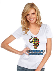 Women & Juniors Jersey Deep V Neck Short Sleeve-Le