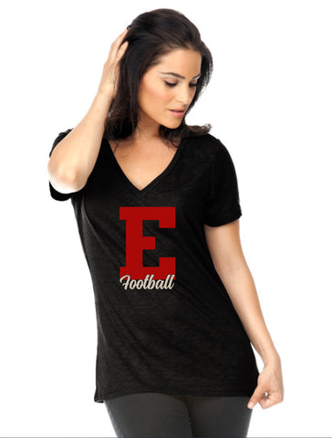 Women's Slub Jersey V Neck-EJ