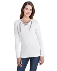 Sleeve Fine Jersey Lace-Up T-Shirt-knights
