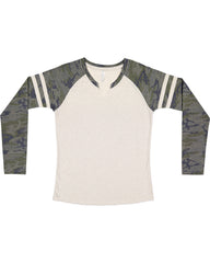 LAT Ladies' Gameday Mash-Up Long Sleeve Fine Jersey T-Shirt-EBB
