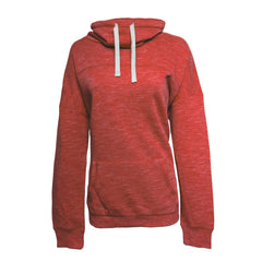 Women's Melange Fleece Cowl Neck Pullover-Ega