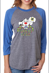 Unisex Triblend 3/4-Sleeve Raglan-menlo