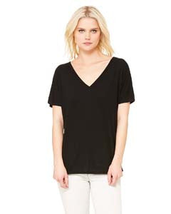 Ladies' Flowy V-Neck Drop-Sleeve Tee-smll expos