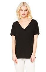 Ladies' Flowy V-Neck Drop-Sleeve Tee-SD