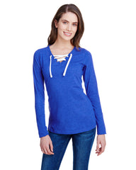 Sleeve Fine Jersey Lace-Up T-Shirt-Edisonbb
