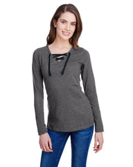 Sleeve Fine Jersey Lace-Up T-Shirt-Edison