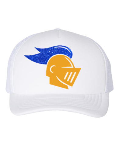 Curved Visor Foam Trucker with White Front Panel-k