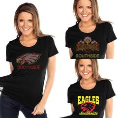 Womens Jersey Contrast V Neck Raglan Short Sleeve Tee-ehs