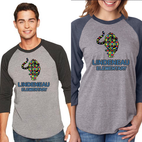 Unisex Triblend 3/4-Sleeve Raglan-le