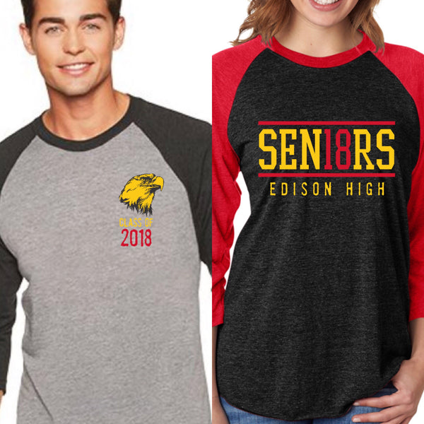 Unisex Triblend 3/4-Sleeve Raglan-e18