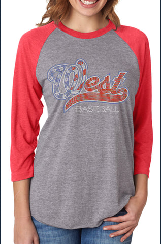 Unisex Triblend 3/4-Sleeve Raglan-bw
