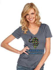 Women & Juniors Jersey Deep V Neck Short Sleeve-Le