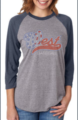 Unisex Triblend 3/4-Sleeve Raglan-bw