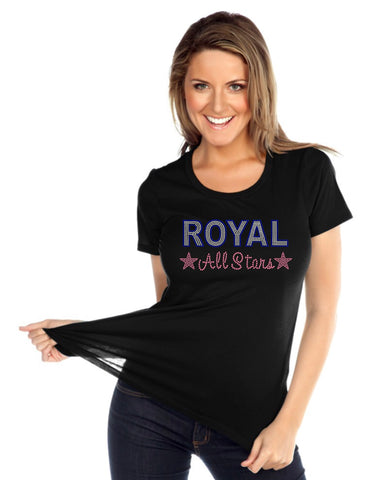 Womens & Juniors Jersey Crew Neck Short sleeve-royal