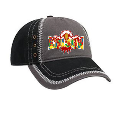 Garment Washed Superior Cotton Twill w/ Zig Zag Stitching Binding Trim Visor Five Panel Low Profile Hat-ea