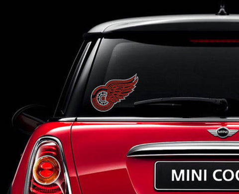 Red Wings Rhinestone Car Decal