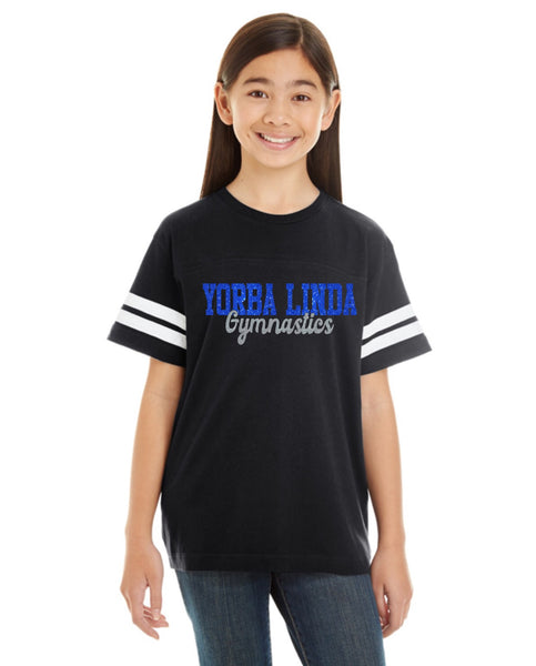 Youth Football V-Neck Fine Jersey Tee-Ylga