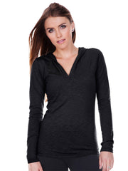 Junior Slub Jersey Long Sleeve Pullover Hoodie-EHS