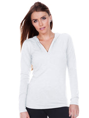 Junior Slub Jersey Long Sleeve Pullover Hoodie-BK
